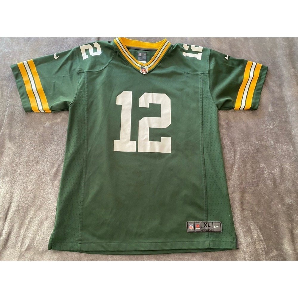 NFL Green Bay Packers Jersey Sewn Aaron Rodgers 12 Nike XL V Neck s12